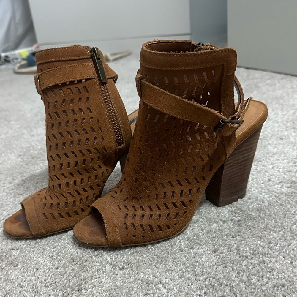 Bcbgeneration Brown Open Toe Booties - image 1